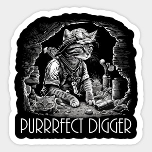 Purrrfect Digger Sticker